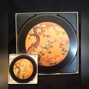 Vintage set of 6 chargers and coasters